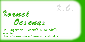 kornel ocsenas business card